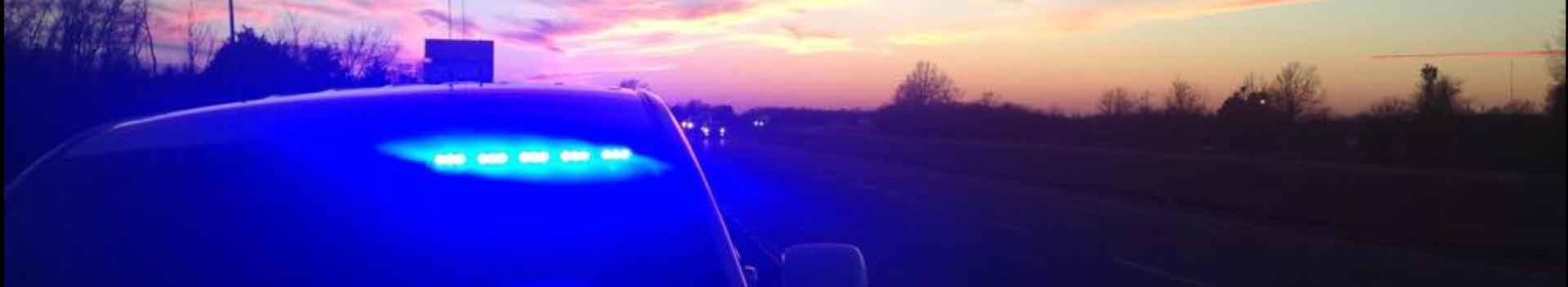 Patrol car at dusk